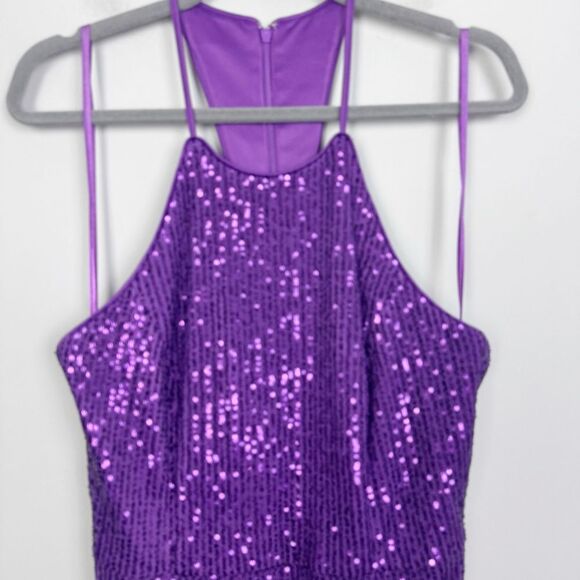 TOCCIN X RTR | Purple Sequin Asymmetrical Dress Women’s Size 8 - Picture 6 of 14